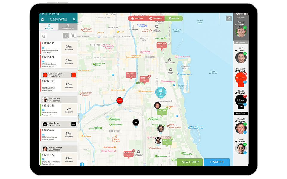 Using AI logistics and dispatch software to track orders and drivers in real time