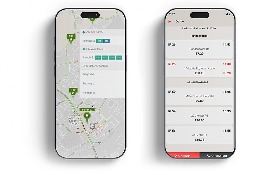 Tracking drivers and orders in real time using delivery app and live map