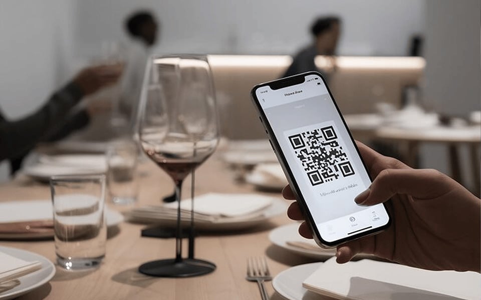 Customer accessing menu via QR