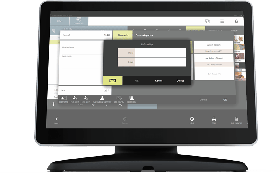 Managing referral program and customer discounts on POS system