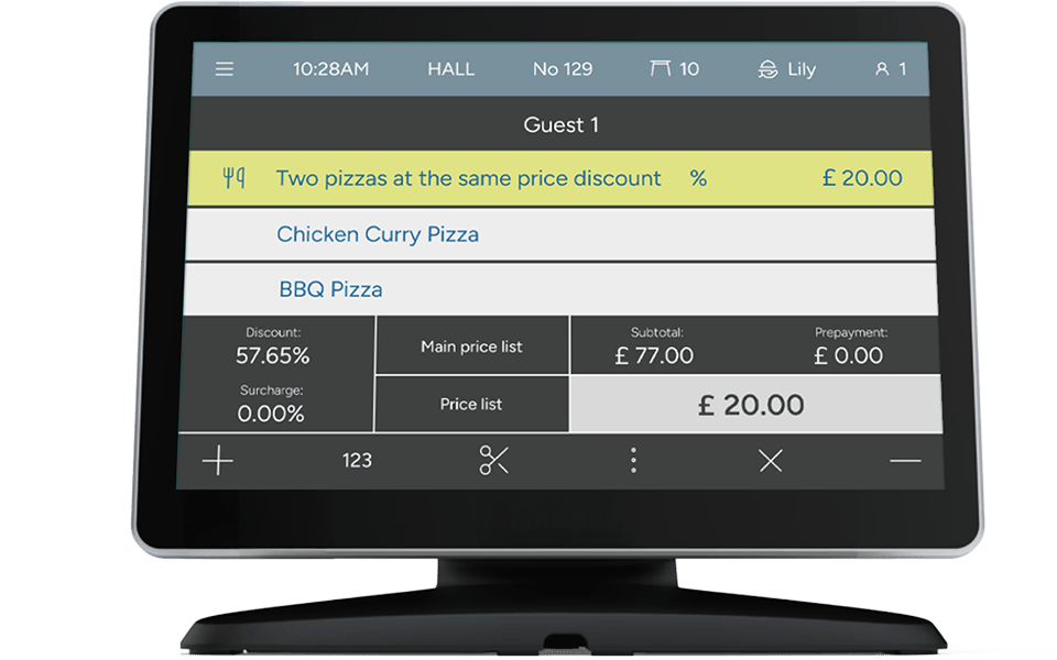 Applying targeted offers and discounts on restaurant POS system during order processing