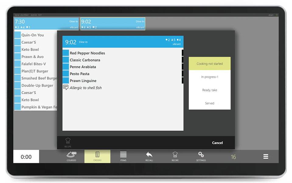 Using unified order flow system to manage and track orders across operation