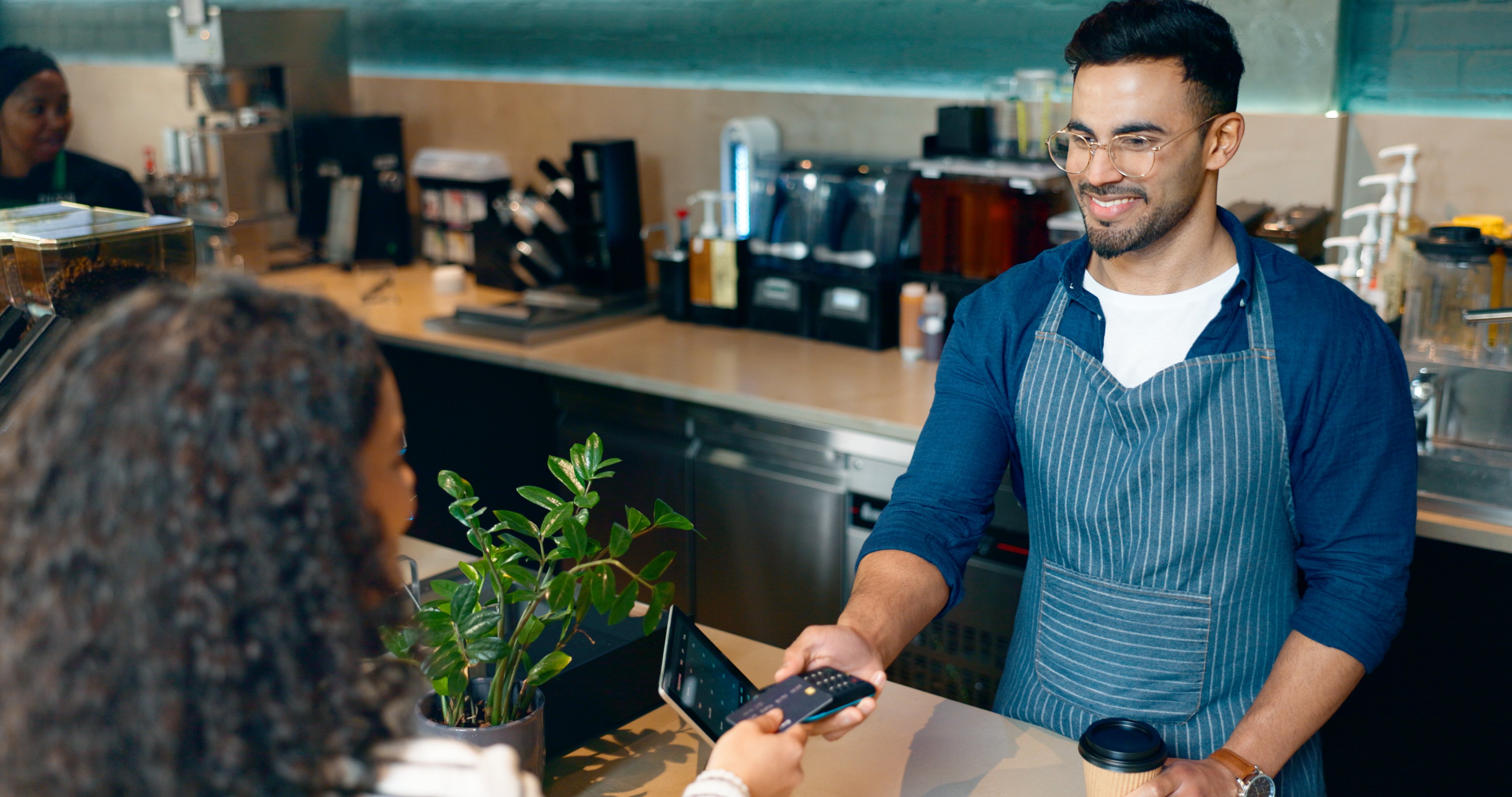 cashier-customer-and-credit-card-for-pos-coffee-2023-11-27-05-07-45-utc