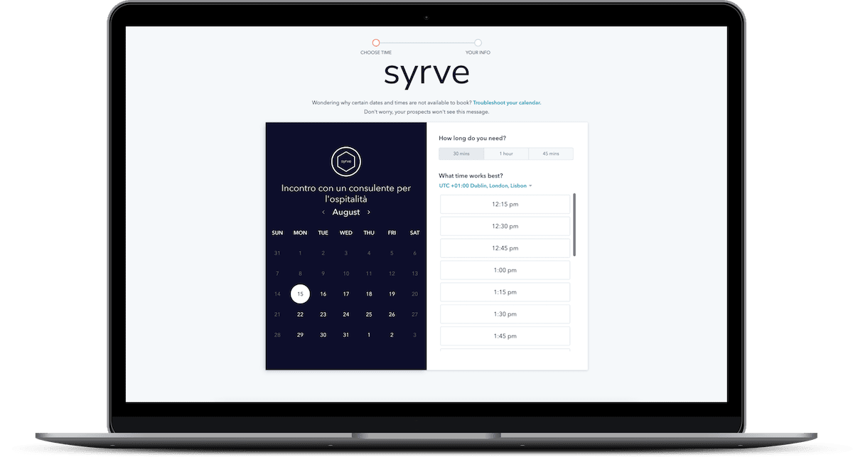 Syrve - IT - Book a Demo - Screen